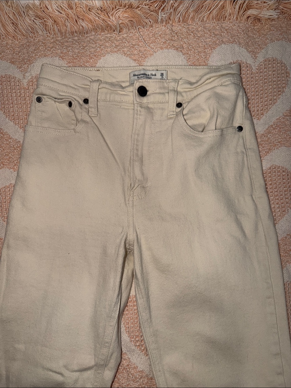 Abercrombie & Fitch Off-White High-Rise Jeans